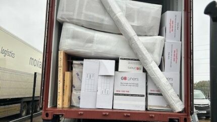 Our client's belongings packed on to a GB Liner's van, ready to make the trip from the UK to Canada.